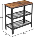 VASAGLE Masa de cafea laterala, cu 3 nivele, cadru din otel, 60x30x60cm, maro rustic