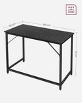 VASAGLE Birou calculator cu blat din PAL, cadru metalic, stil industrial, 100x50x76 cm, negru