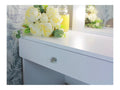 Masa de toaleta si machiaj Cristal 12 LED cu oglinda si 5 sertare, 110x47x77 cm, alb