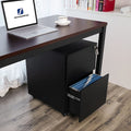 SONGMICS Dulap mobil tip rollbox pentru birouri, din otel, sertar cu sina dosare A4, 39x52x60 cm, negru