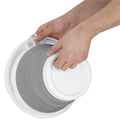 Lighean pliabil, rotund, din plastic si silicon, 25x19cm, 5litri, gri