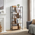 VASAGLE Biblioteca din lemn cu 5 nivele, stil industrial, 30x74x150cm, maro rustic