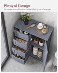 VASAGLE Dulap de baie, din MDF, cu 4 sertare, raft reglabil, 30x55x82 cm, gri