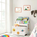SONGMICS Organizator de jucarii si carti pentru copii, multifunctional, cutie detasabila cu roti, 63x30x70cm, alb
