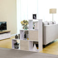 VASAGLE Biblioteca cu 6 compartimente, unitate de depozitare pentru decoratiuni, din lemn, 29x98x98cm, alb