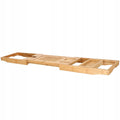Raft cu tava pentru cada din bambus natural Sersimo 1025, extensibila, 75-111x23cm