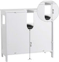 VASAGLE Dulap baie baza lavoar, cu 2 usi, 2 compartimente, alb 60x60x30 cm, alb