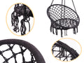 Scaun rotund tip leagan suspendat cu perna Confort Plus, casa sau gradina, negru