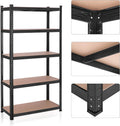 SONGMICS Raft de depozitare metalic, cu rafturi din MDF, 5 polite, max. 875 kg, 180x90x40cm, negru
