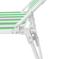 Sezlong pliant Sersimo, 186 x 56 cm, pentru plaja sau gradina, alb verde, capacitate 110kg