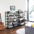 SONGMICS Raft pentru pantofi suprapozabil, pe 12 nivele, din metal, cu rafturi reglabile, pentru 48-60 perechi, 31x 93x223cm, negru