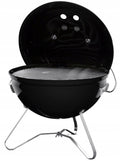 Gratar rotund, din otel, cu suport cromat, tava din inox, 43x37cm, negru