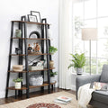 VASAGLE Raft de colt cu 5 etaje, tip biblioteca, cadru metal si polite lemn, 33x34x159cm, industrial, maro rustic si negru