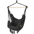 Hamac tip leagan suspendat pentru casa sau gradina, cu perne, 130x100cm, 150kg, gri inchis