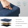 SONGMICS Taburet pliabil cu sezut moale, spatiu de depozitare 131litri, maxim 300kg, 110x38x38cm, albastru inchis