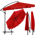Umbrela de gradina cu brat lateral banana, cu husa, 300cm, rosu