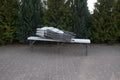 Banca pliabila pentru gradina sau catering, HDPDE, 180x24x42cm, alb