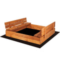 Lada din lemn pentru nisip, cu 2 bancute, 120x120cm