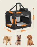 FEANDREA Geanta transport animale de companie, pliabila, din material textil, marime M, 60x42x42cm, negru