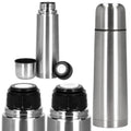 Cana termos cu pahar, perete din inox dublu izolat, 1000ml, 32cm, argintiu
