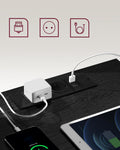 VASAGLE Set de 2 noptiere, cu sertare, 2 prize si 2 USB, 35x40x59 cm, negru