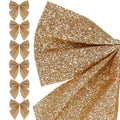 Set 6 ornamente pentru bradul de Craciun, fundita, 8cm, auriu