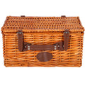 Cos de picnic echipat pentru 4 persoane Deluxe, din rachita, cu vesela si tacamuri, frigorific