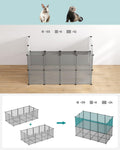 SONGMICS Tarc pentru animale de companie, din plastic, DIY, configurabil, 143x73x46cm, gri