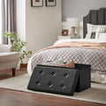 SONGMICS Taburet pliabil cu sezut moale, spatiu de depozitare 80litri, maxim 300kg, 76x38x38cm, negru