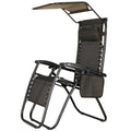 Sezlong pliabil cu parasolar si suport pahare, 77x110x175cm, maro