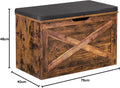 VASAGLE Banca pentru pantofi cu perna, tip cufar de depozitare, stil hambar, 76x40x48cm, maro rustic