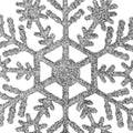 Decoratiune brad fulg de zapada, set 12 bucati, 10cm, argintiu