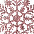 Decoratiune brad fulg de zapada, set 12 bucati, 10cm, roz