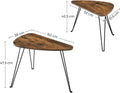 VASAGLE Set de 2 mese de cafea, stil industrial, 60x38x48cm si 52x32x43cm, maro rustic si negru