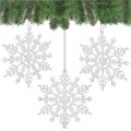 Decoratiune brad fulg de zapada, set 3 bucati, 12cm, alb
