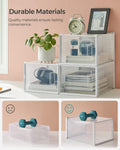 SONGMICS Cutii de pantofi, set de 18 organizatoare stivuibile, structura rezistenta ABS, 35x25x19cm, transparent