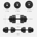 SONGMICS Set gantere si haltera reglabile 2x15kg cu bara din otel
