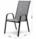Set 2 scaune de gradina cu cadru metalic, stivuibile, 55x72x96cm, gri
