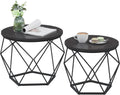 VASAGLE Set de 2 mese de cafea, stil industrial, 50x40cm si 40x36cm, negru