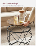 VASAGLE Set de 2 mese de cafea, stil industrial, 50x40cm si 40x36cm, maro rustic si negru