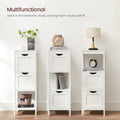 VASAGLE Dulap de podea pentru baie, multifunctional, 2 sertare, 30x30x89cm, alb