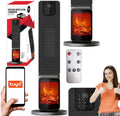 Semineu electric, 2000W, 2 trepte, cu termostat si telecomanda, timer, dispay LED, WiFi