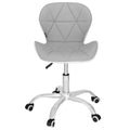 Scaun de birou ergonomic, tapitat cu piele ecologica, 120kg, alb gri