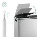 SONGMICS Cos de gunoi din inox cu 2 compartimente colectare selectiva, cu galeti interioare, 2x30litri, argintiu