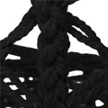 Scaun rotund tip leagan suspendat pentru casa sau gradina, cu franjuri, 150kg, negru