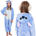 Pijama tip salopeta pentru copii, model stitch, marime 120-130cm