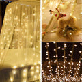 Ghirlanda luminoasa tip perdea 300 LED-uri, 3x3m, pentru interior, alimentare USB, alb cald (galben)