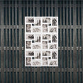 Rama foto de perete, colaj de 24 fotografii, 57x86cm, alb