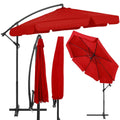 Umbrela de gradina cu brat lateral banana, cu husa, 300cm, rosu