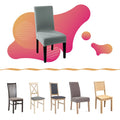 Set 4 huse universale pentru scaun, marime universala, poliester si spandex, 45 cm x 60 cm, albastru marin